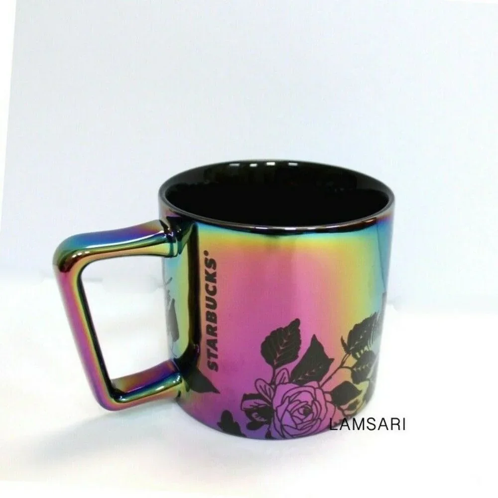Starbucks Fall 2020 Iridescent Black Roses Coffee Mug Cup